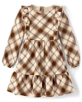 Girls Plaid Tiered Dress - Autumn Adventures