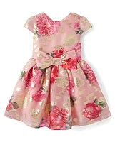 Girls Metallic Floral Fit And Flare Dress - Tiny Dancer