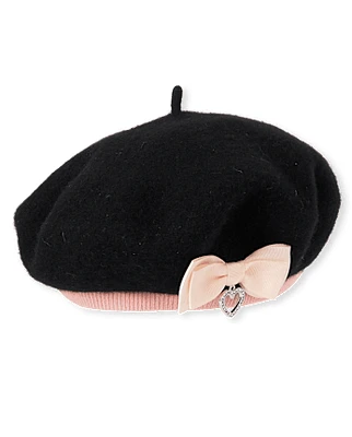 Girls Bow Beret - Lil' Leopard