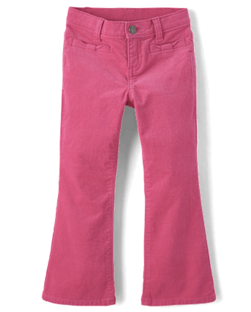 Girls Bow Corduroy Pants - Little Snowflake