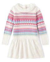 Girls Fairisle Sweater Dress - Little Snowflake