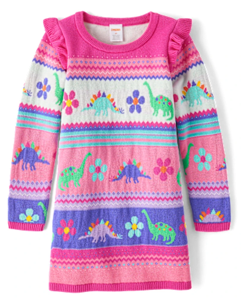 Robe chandail jacquard Fille Dino - Friends