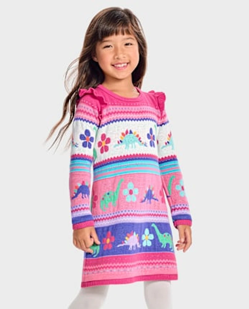 Robe chandail jacquard Fille Dino - Friends