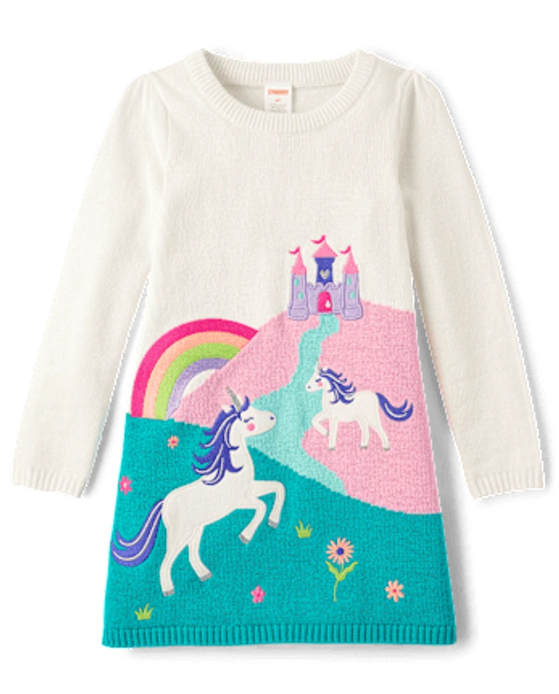 Robe chandail fille licorne - Dino Friends