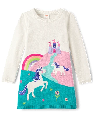 Robe chandail fille licorne - Dino Friends