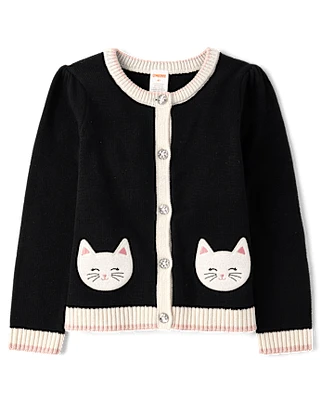 Girls Cat Cardigan - Lil' Leopard