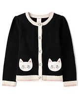 Girls Cat Cardigan - Lil' Leopard