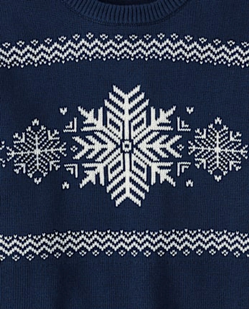 Mens Matching Family Snowflake Sweater - Holiday Express