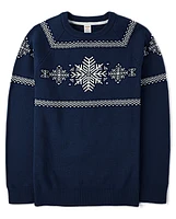 Mens Matching Family Snowflake Sweater - Holiday Express