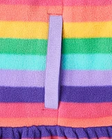 Girls Striped Microfleece Half Zip Pullover - Little Essentials