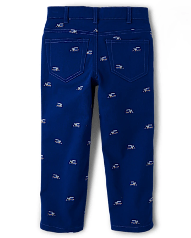 Boys Schiffli Train Pants - Little Snowflake