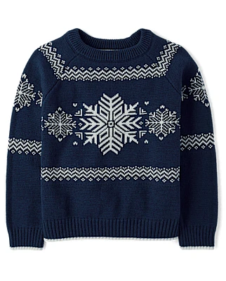 Boys Matching Family Snowflake Sweater - Holiday Express