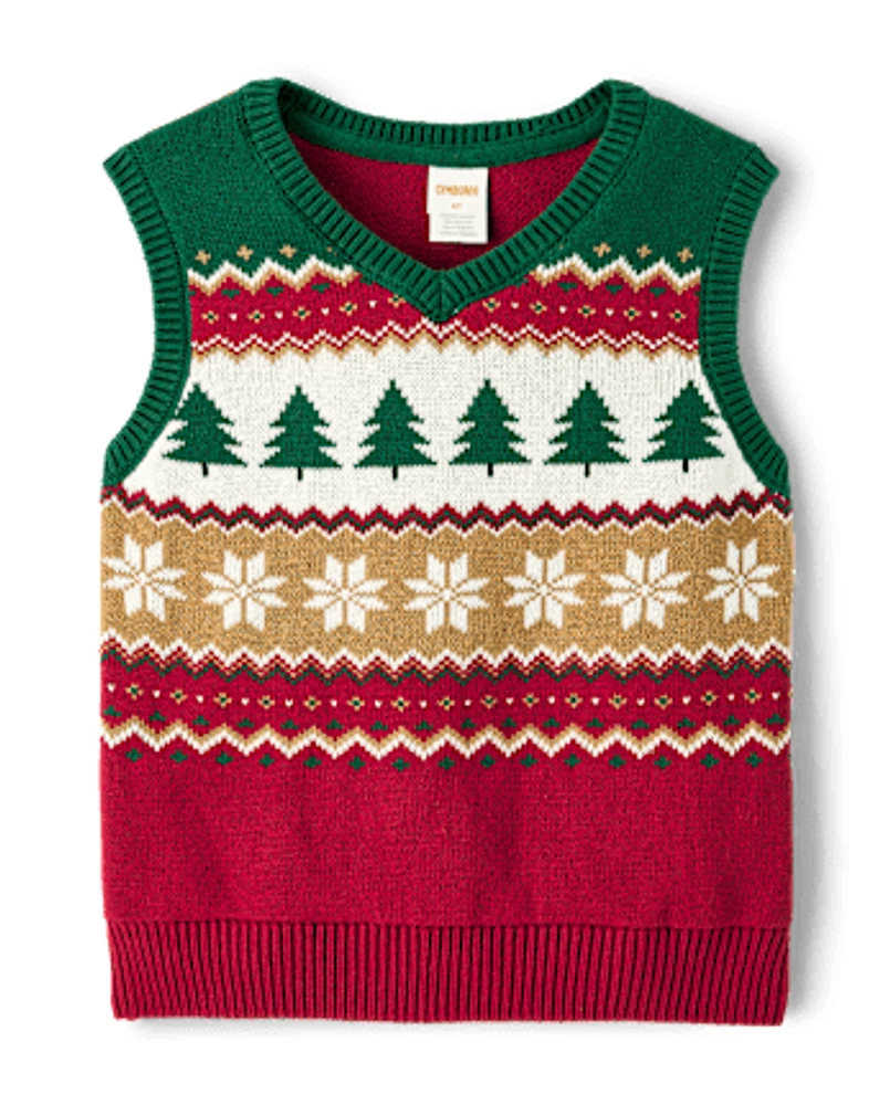 Boys Fairisle Sweater Vest - Holiday Express