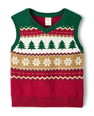 Boys Fairisle Sweater Vest - Holiday Express