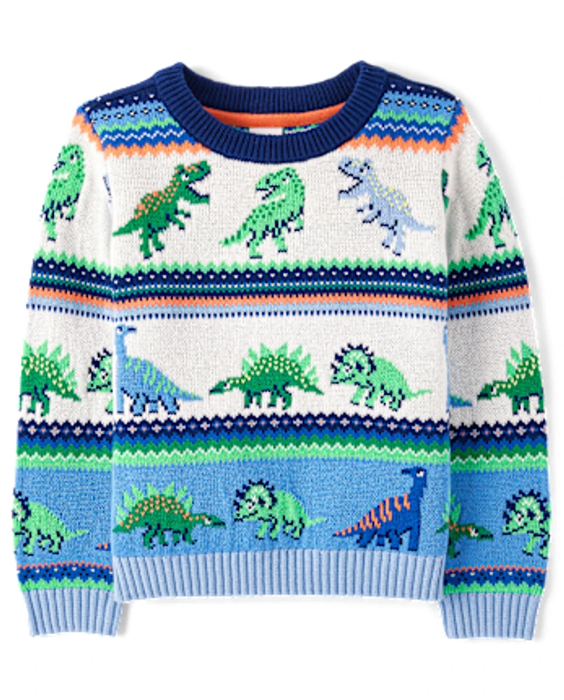 Chandails en jacquard dinosaure pour garçons - Dino Friends