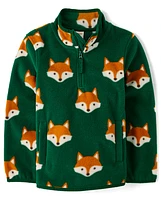 Boys Fox Microfleece Half Zip Pullover - Little Essentials