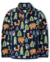 Boys Animal Microfleece Half Zip Pullover - Little Essentials