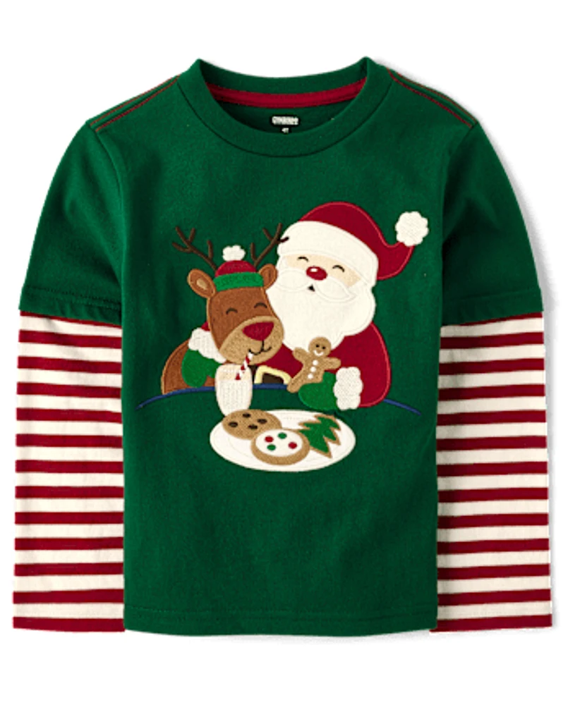 Boys Santa Layered Top - Holiday Express