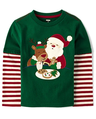 Boys Santa Layered Top - Holiday Express