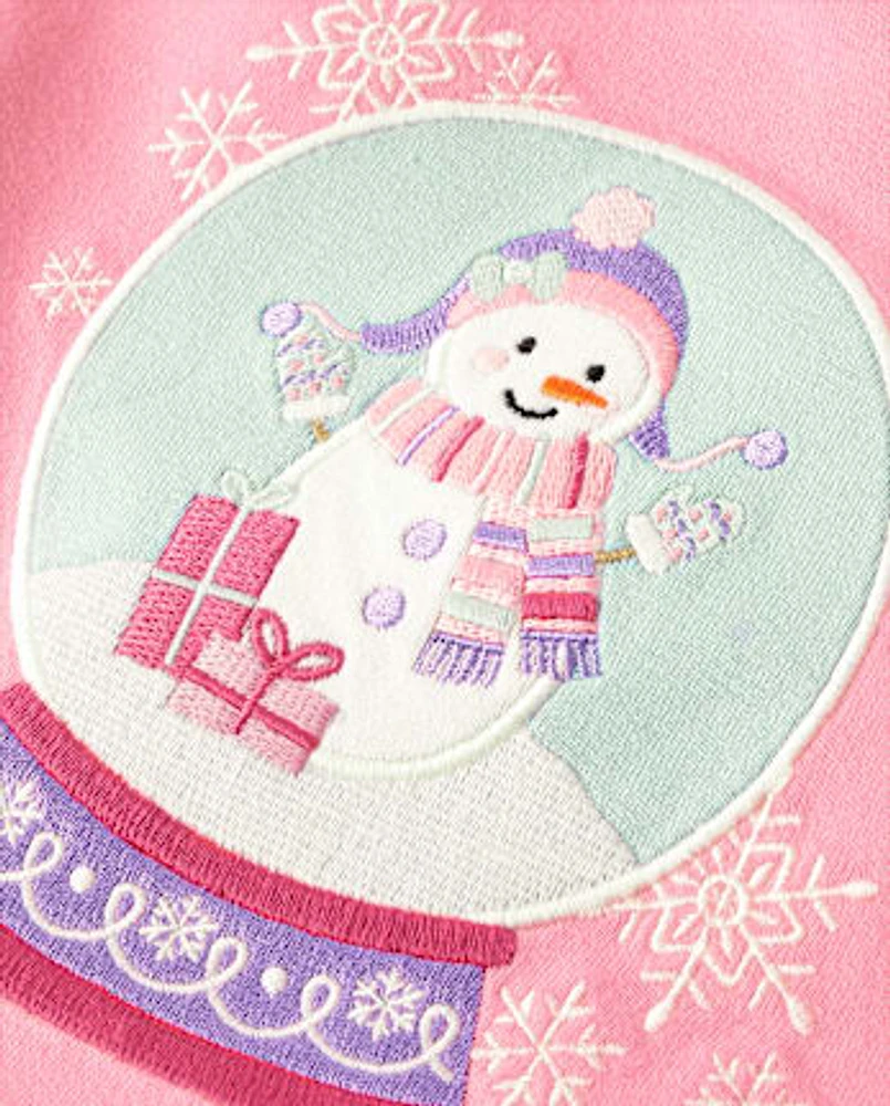 Haut Fille Snow Globe - Petit Flocon de Neige