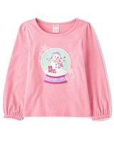 Girls Snow Globe Top - Little Snowflake