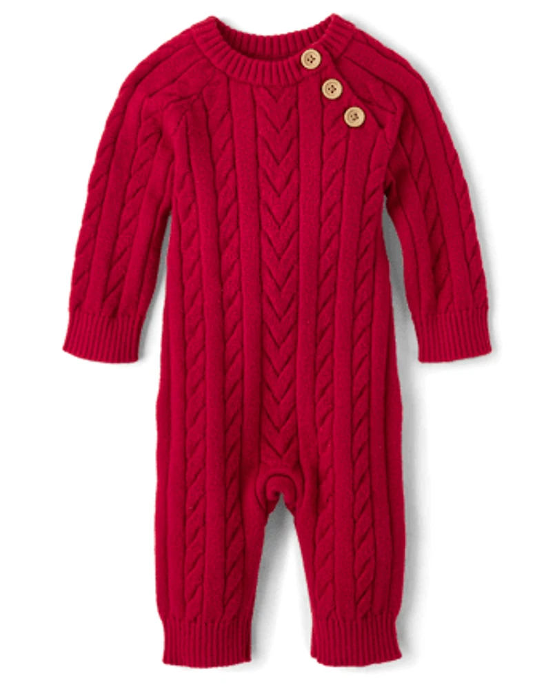 Baby Boys Cable Knit Romper - Homegrown by Gymboree