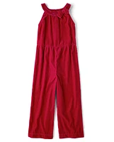Girls Velvet Jumpsuit - Holiday Express