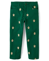 Boys Schiffli Gingerbread Pants - Holiday Express