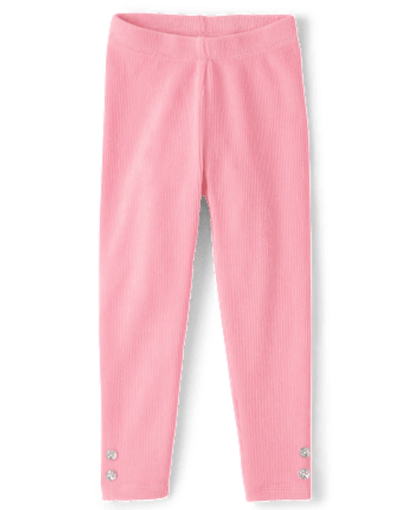 Girls Velour Leggings - Little Snowflake