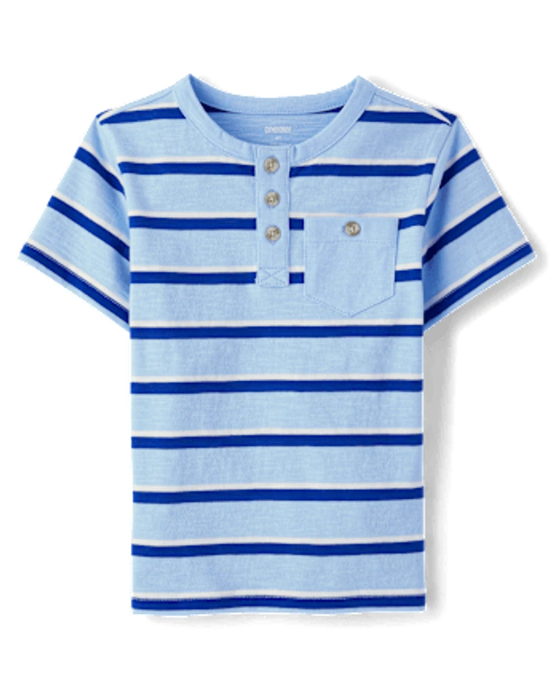Boys Striped Henley Top