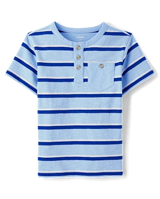 Boys Striped Henley Top