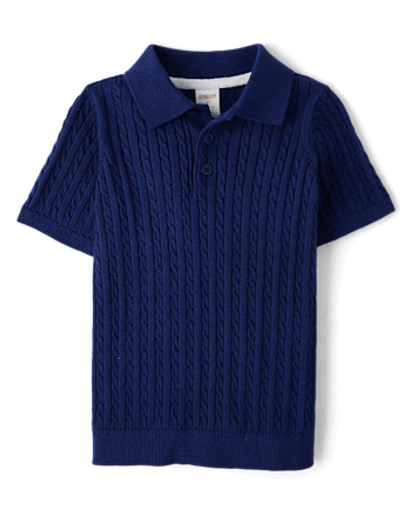 Polo en maille torsadée pour garçon - Riviera italienne