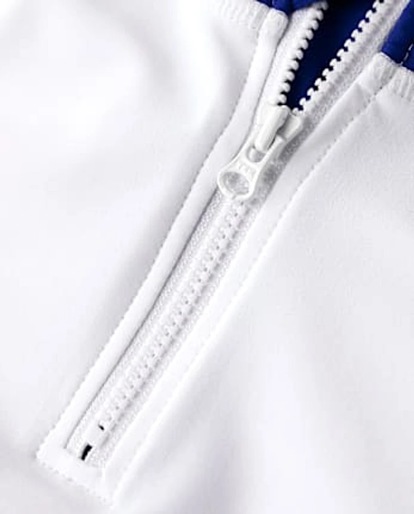 Rashguard rayé à fermeture éclair pour garçon - Natation