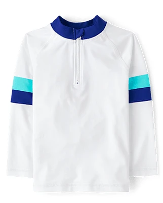 Rashguard rayé à fermeture éclair pour garçon - Natation