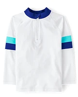 Rashguard rayé à fermeture éclair pour garçon - Natation