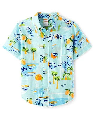 Chemise boutonnée en lin mélangé pour garçon - Swim