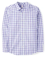 Mens Dad And Me Plaid Poplin Button Up Shirt - Lavender Fields