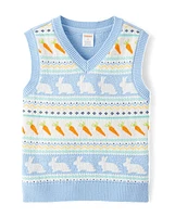 Boys Bunny Fairisle Sweater Vest - Garden Party