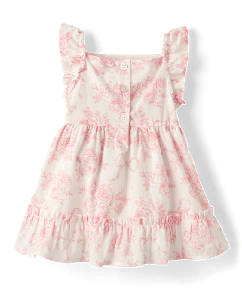 Baby Girls Floral Dress 2-Piece Outfit Set
