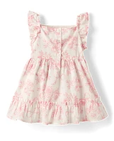 Baby Girls Floral Dress 2-Piece Outfit Set