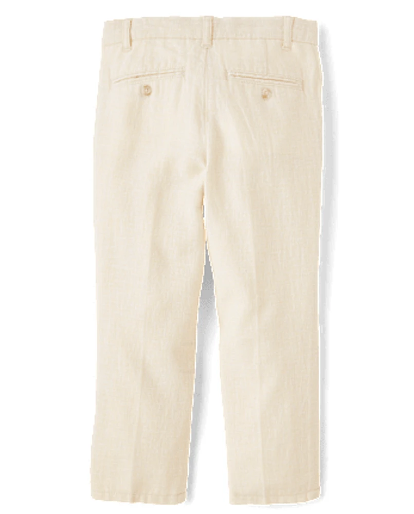 Boys Linen-Blend Dress Pants - Special Occasions