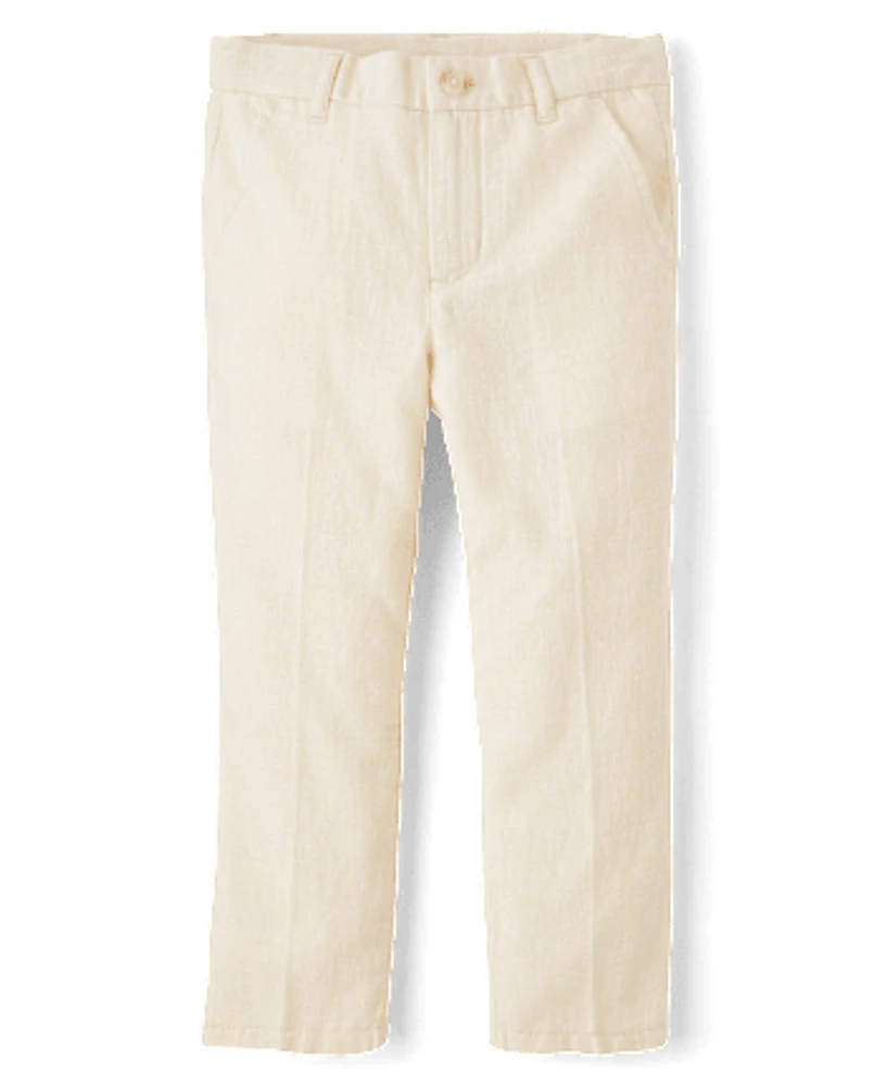 Boys Linen-Blend Dress Pants - Special Occasions