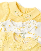 Baby Girls Floral Bodysuit 3-Pack - Homegrown by Gymboree