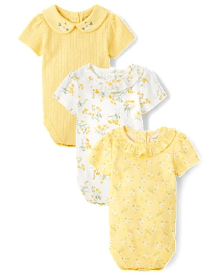 Baby Girls Floral Bodysuit 3-Pack - Homegrown by Gymboree