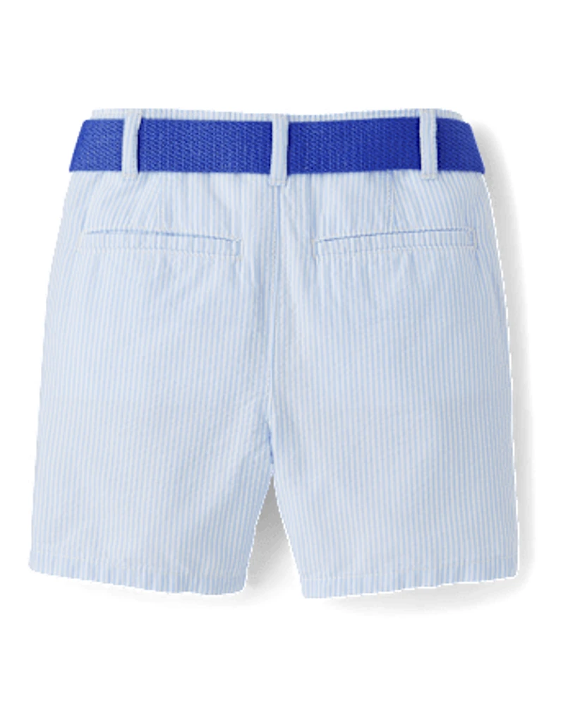 Short en seersucker avec ceinture pour garçon - Garden Party