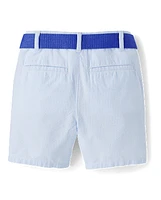 Short en seersucker avec ceinture pour garçon - Garden Party