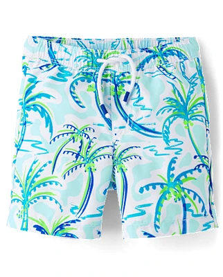 Boys Palm Tree Swim Trunks