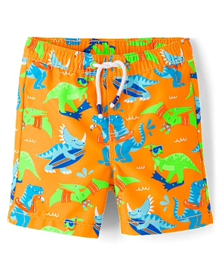 Boys Dino Swim Trunks