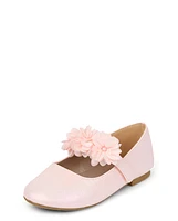 Girls Floral Ballet Flats - Blushing Blooms