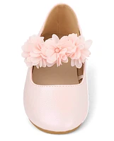 Girls Floral Ballet Flats - Blushing Blooms